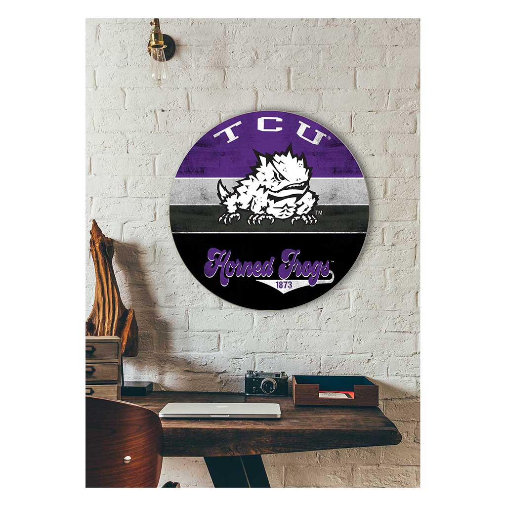 20x20 Circle Retro Multi Color Texas Christian Horned Frogs