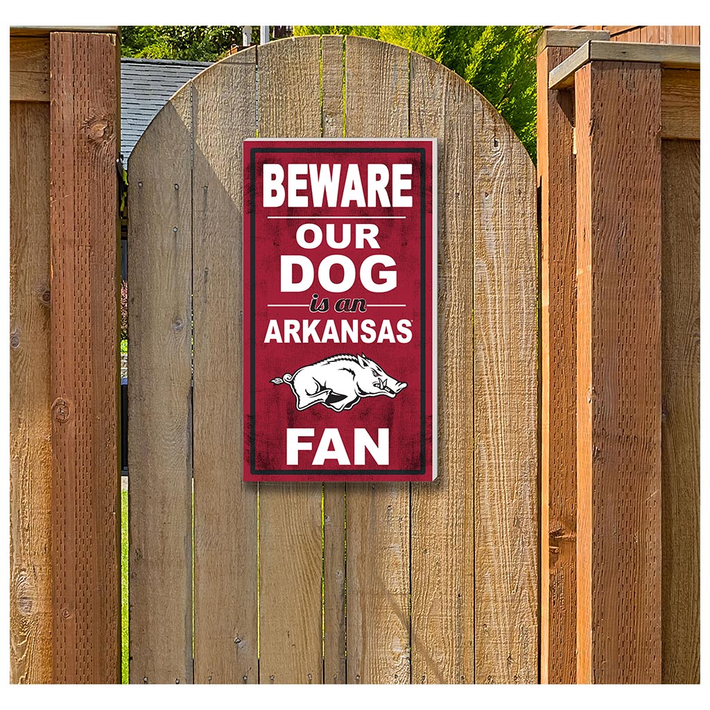 11x20 Indoor Outdoor Sign BEWARE of Dog Arkansas Razorbacks