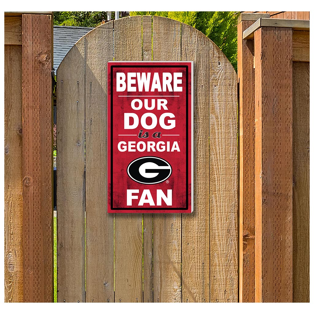 11x20 Indoor Outdoor Sign BEWARE of Dog Georgia Bulldogs