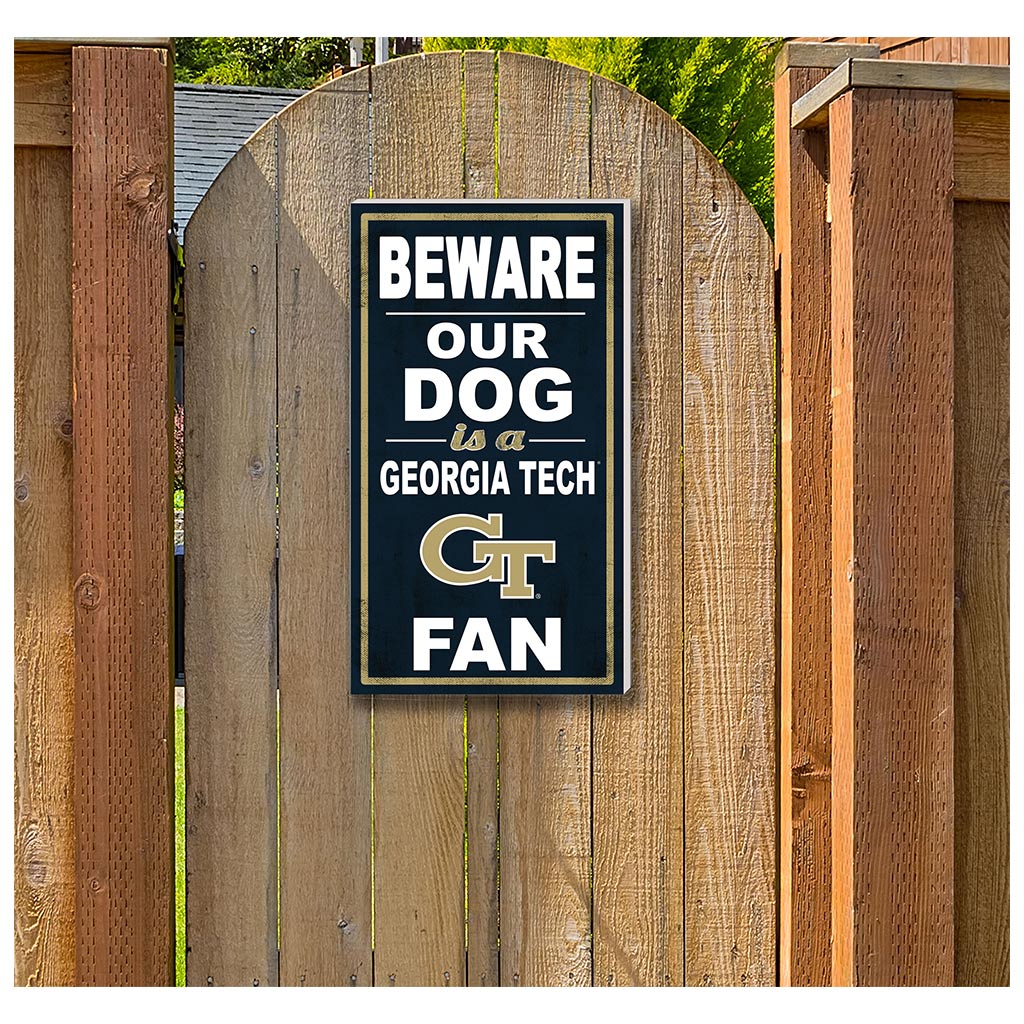 11x20 Indoor Outdoor Sign BEWARE of Dog Georgia Tech Yellow Jackets