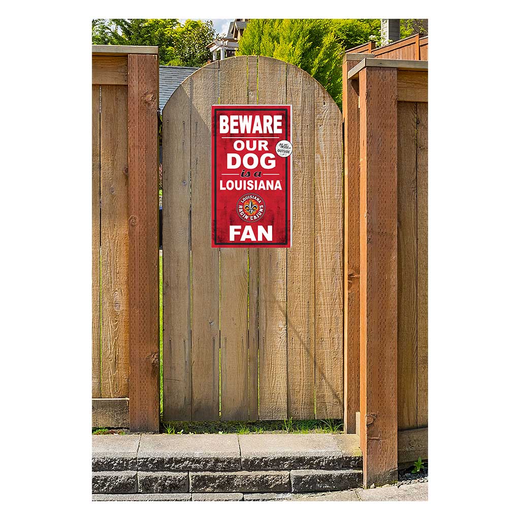 11x20 Indoor Outdoor Sign BEWARE of Dog Louisiana State Lafayette Ragin Cajuns