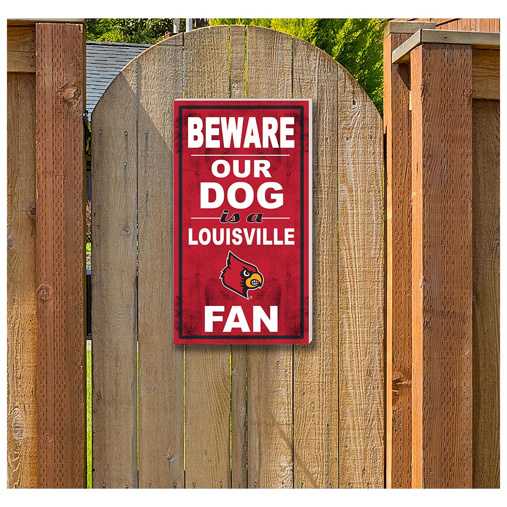 11x20 Indoor Outdoor Sign BEWARE of Dog Louisville Cardinals