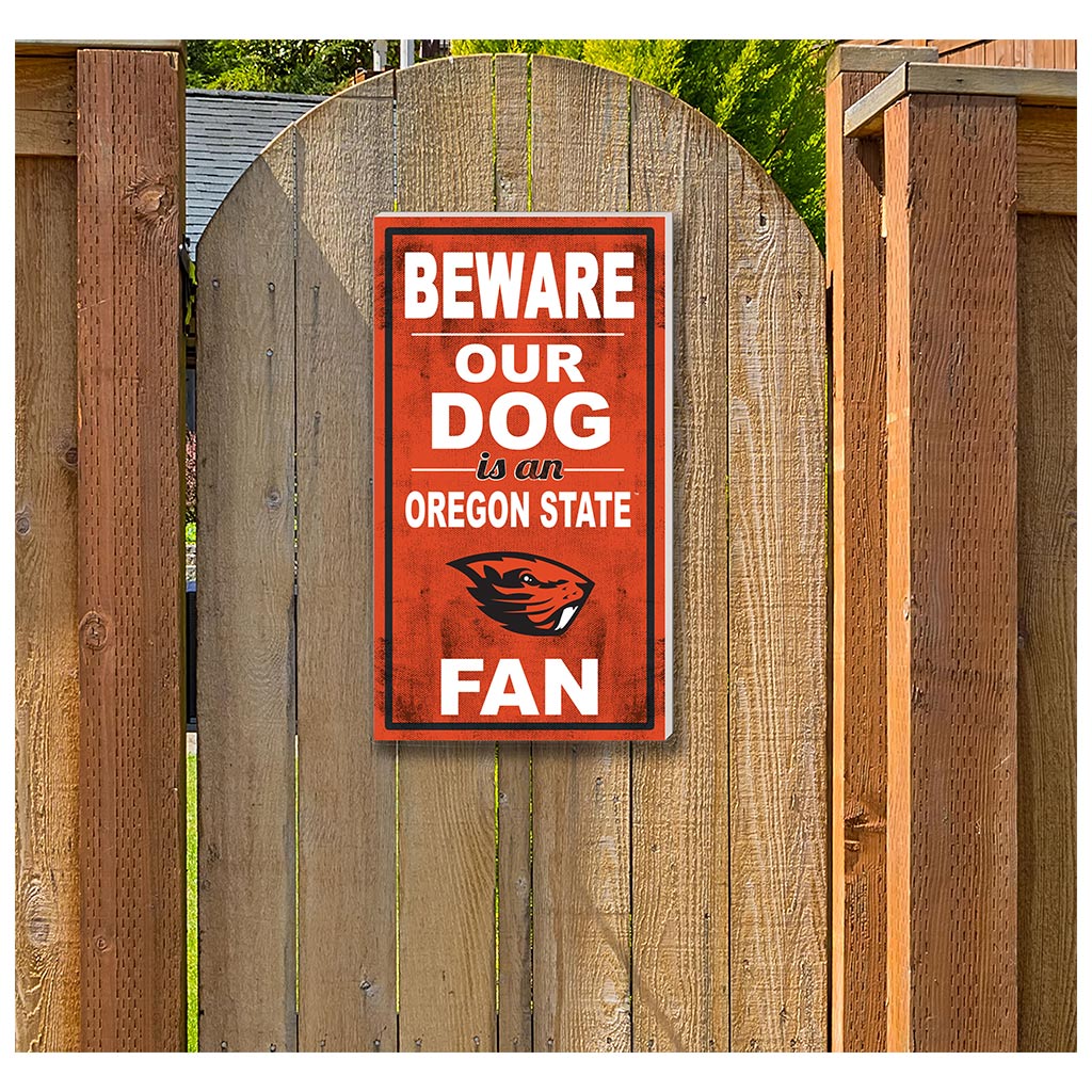 11x20 Indoor Outdoor Sign BEWARE of Dog Oregon State Beavers