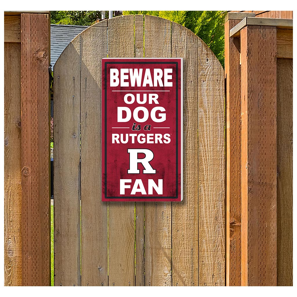 11x20 Indoor Outdoor Sign BEWARE of Dog Rutgers Scarlet Knights