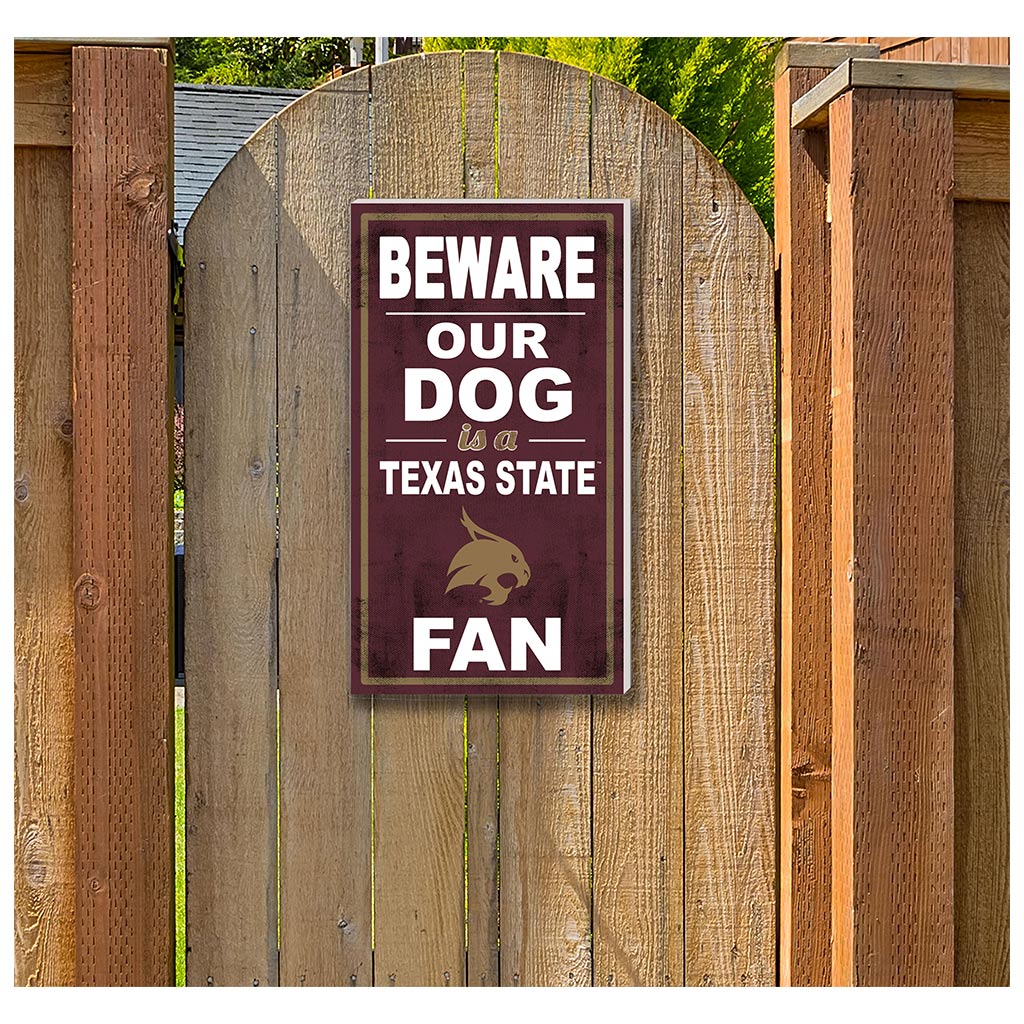 11x20 Indoor Outdoor Sign BEWARE of Dog Texas State Bobcats
