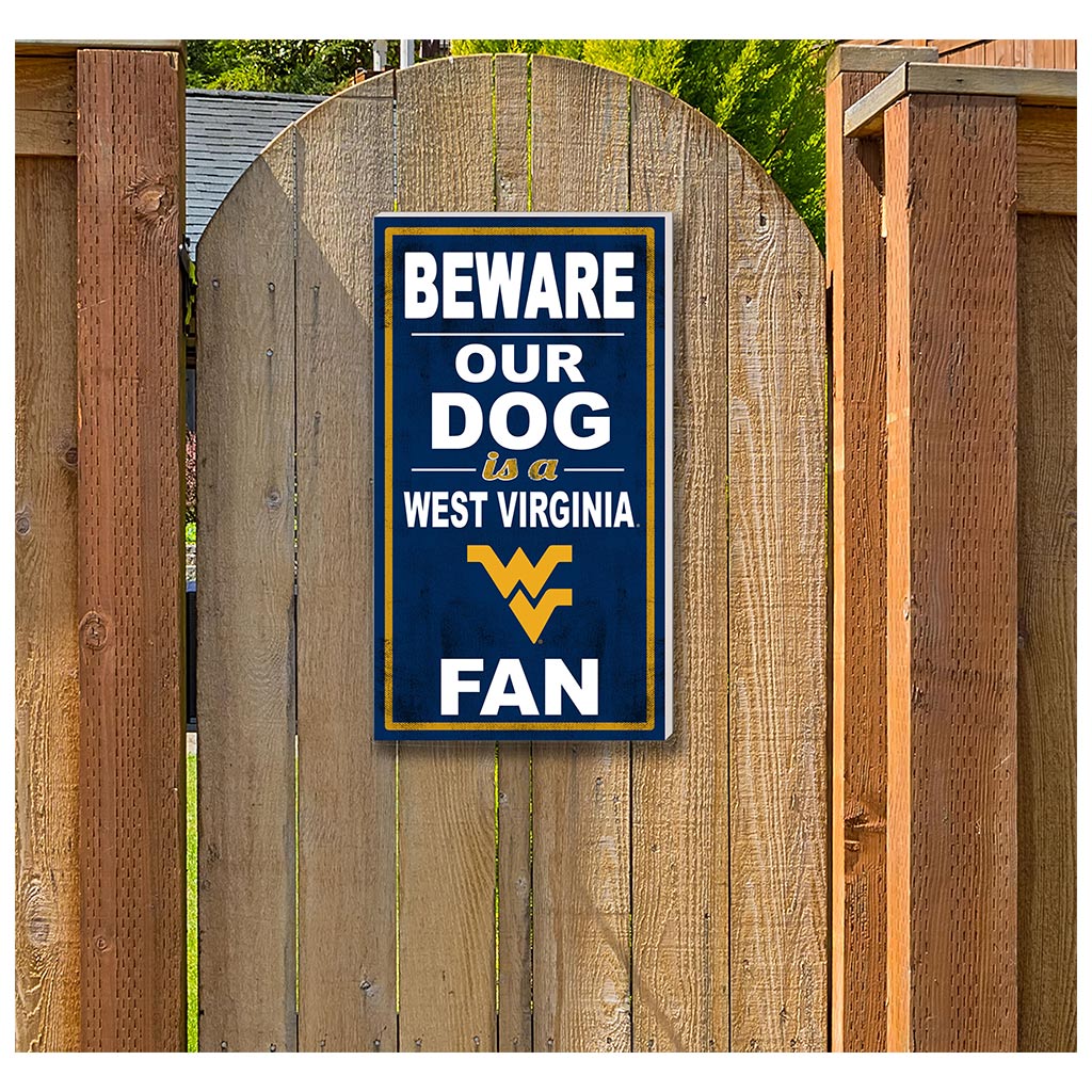 11x20 Indoor Outdoor Sign BEWARE of Dog West Virginia Mountaineers