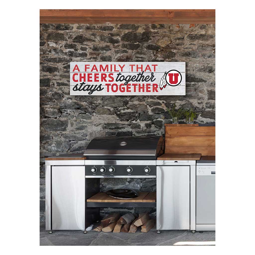 35x10 Indoor Outdoor Sign A Family That Cheers Utah Running Utes