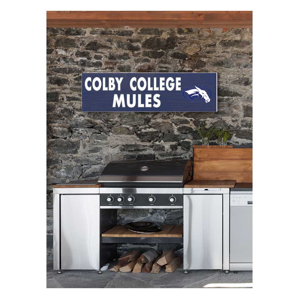 35x10 Indoor Outdoor Sign Colored Logo Colby College White Mules