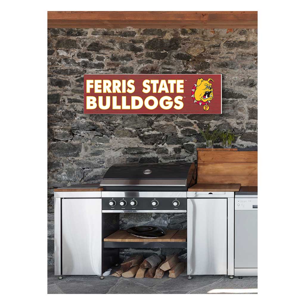 35x10 Indoor Outdoor Sign Colored Logo Ferris State Bulldogs