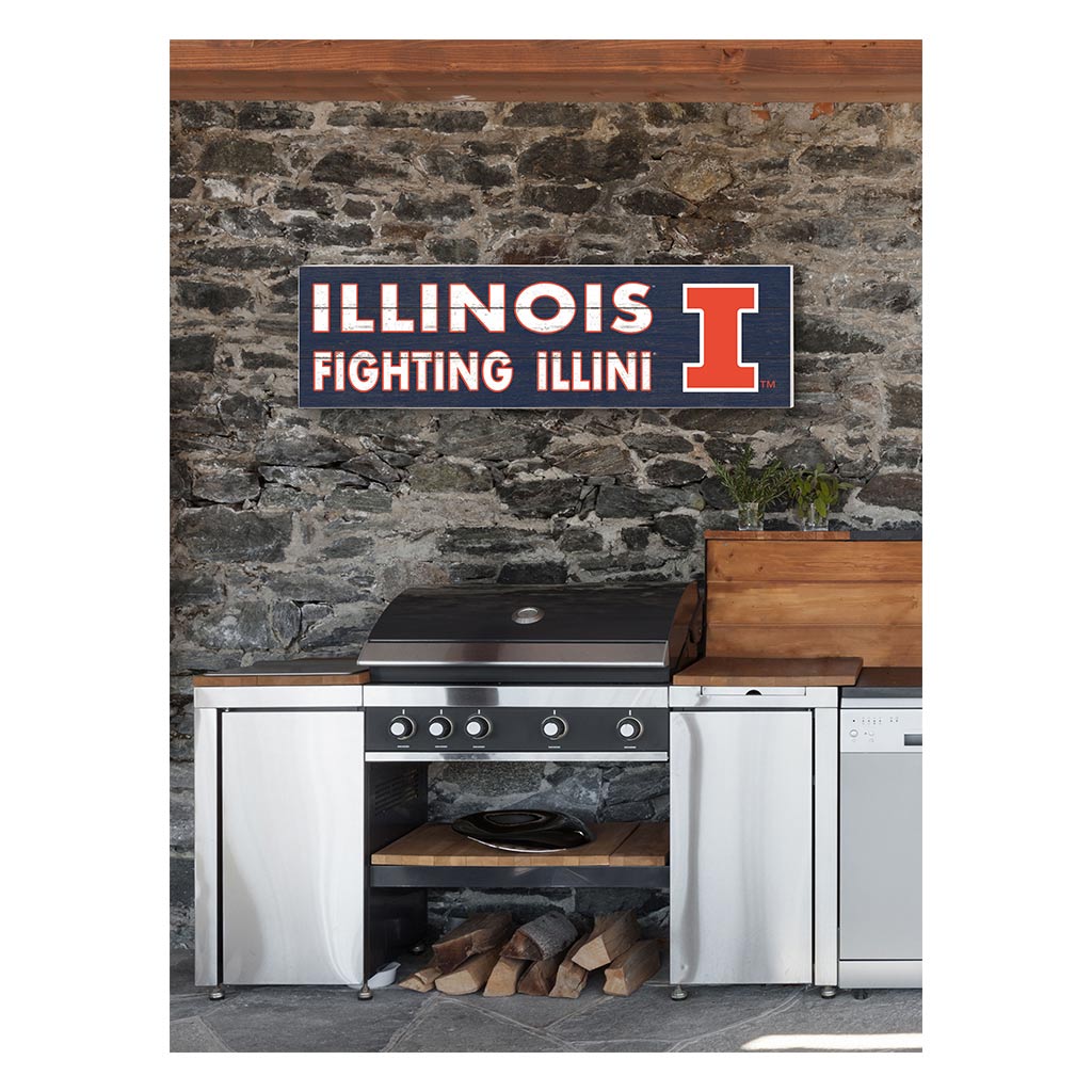 35x10 Indoor Outdoor Sign Colored Logo Illinois Fighting Illini