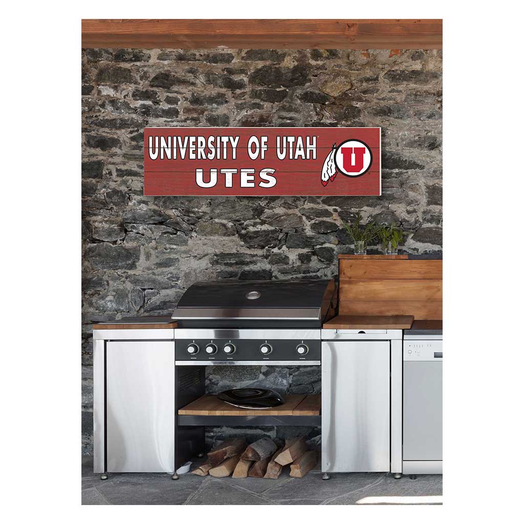 35x10 Indoor Outdoor Sign Colored Logo Utah Running Utes