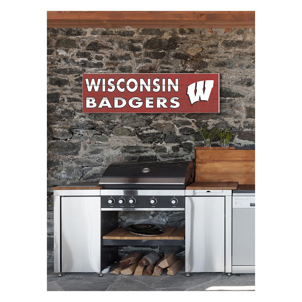 35x10 Indoor Outdoor Sign Colored Logo Wisconsin Badgers