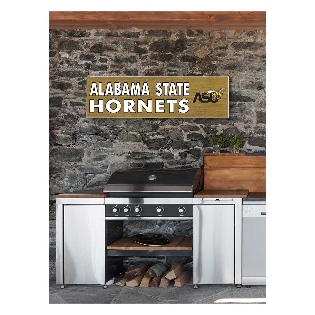 35x10 Indoor Outdoor Sign Colored Logo Alabama State HORNETS