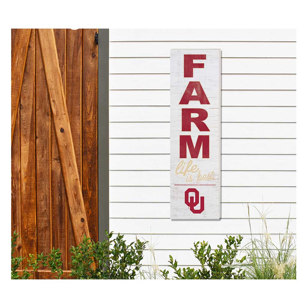 10x35 Indoor Outdoor Sign FARM Life Oklahoma Sooners