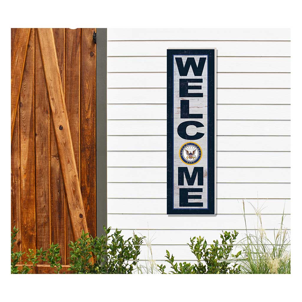 10x35 Indoor Outdoor Sign WELCOME Navy