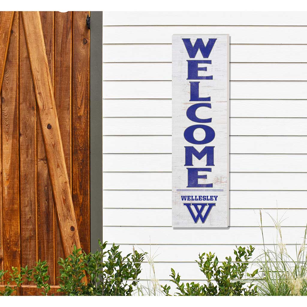 10x35 Indoor Outdoor Sign WELCOME Wellesley College Blue