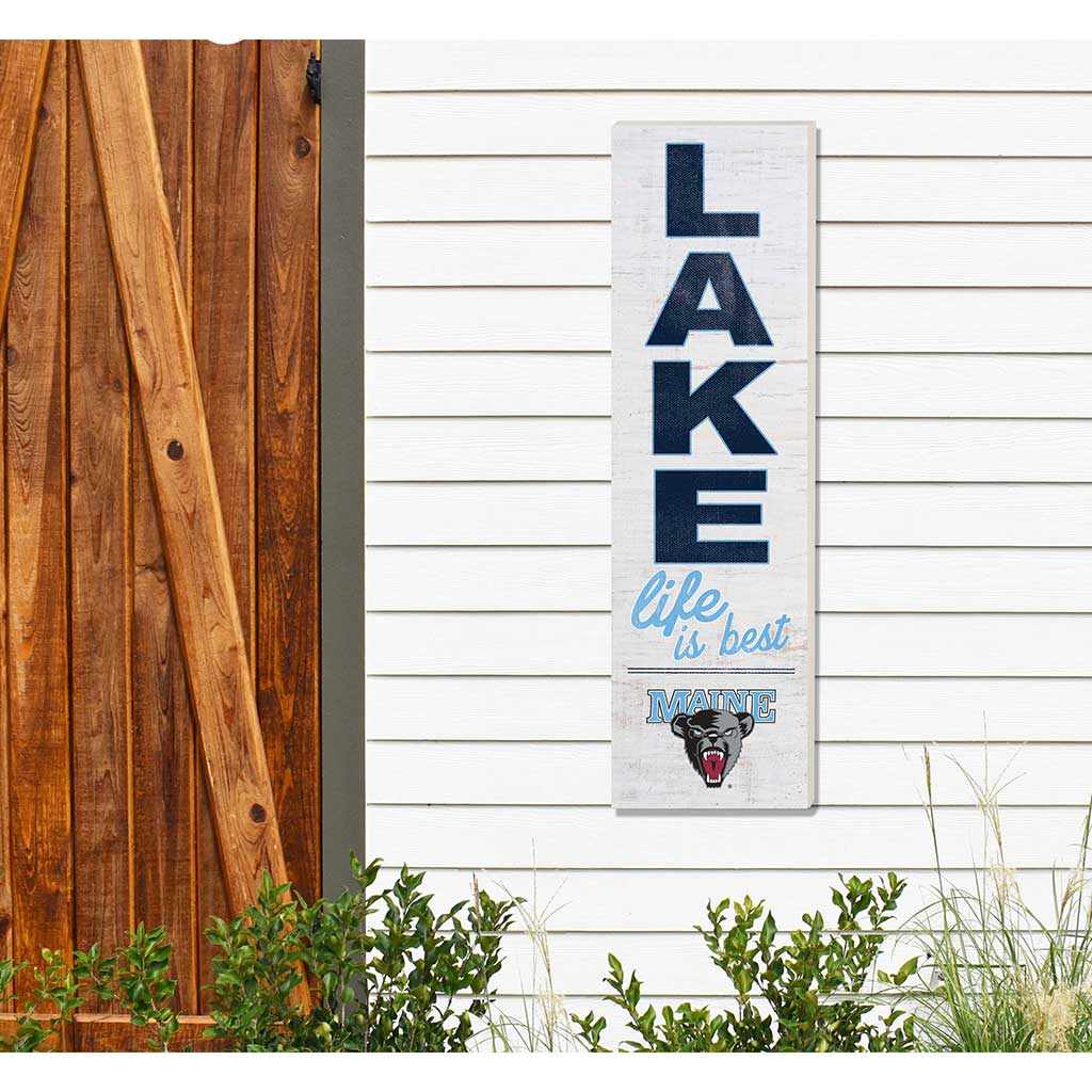 10x35 Indoor Outdoor Sign LAKE Life Maine (Orono) Black Bears