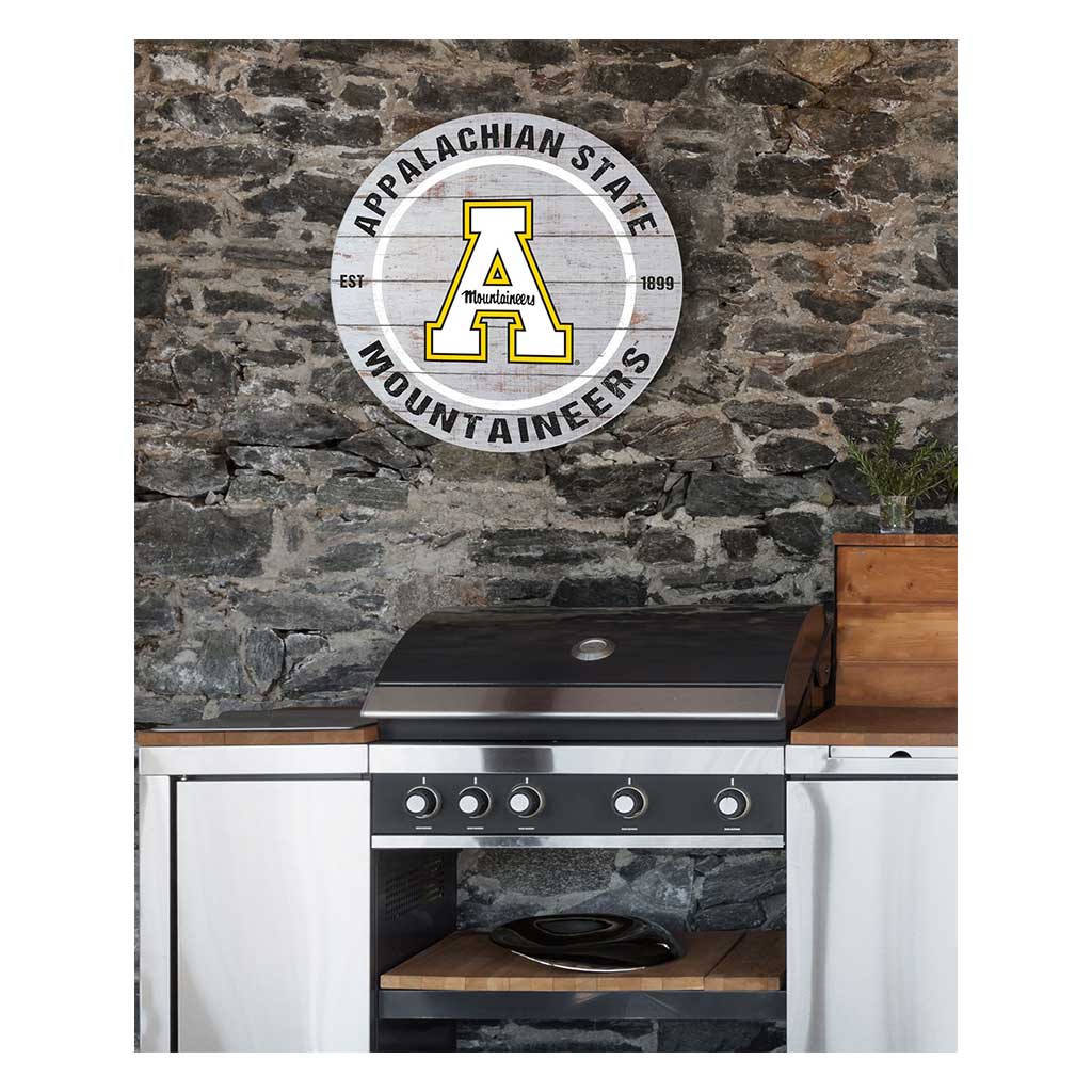 20x20 Indoor Outdoor Weathered Circle Appalachian State Mountaineers