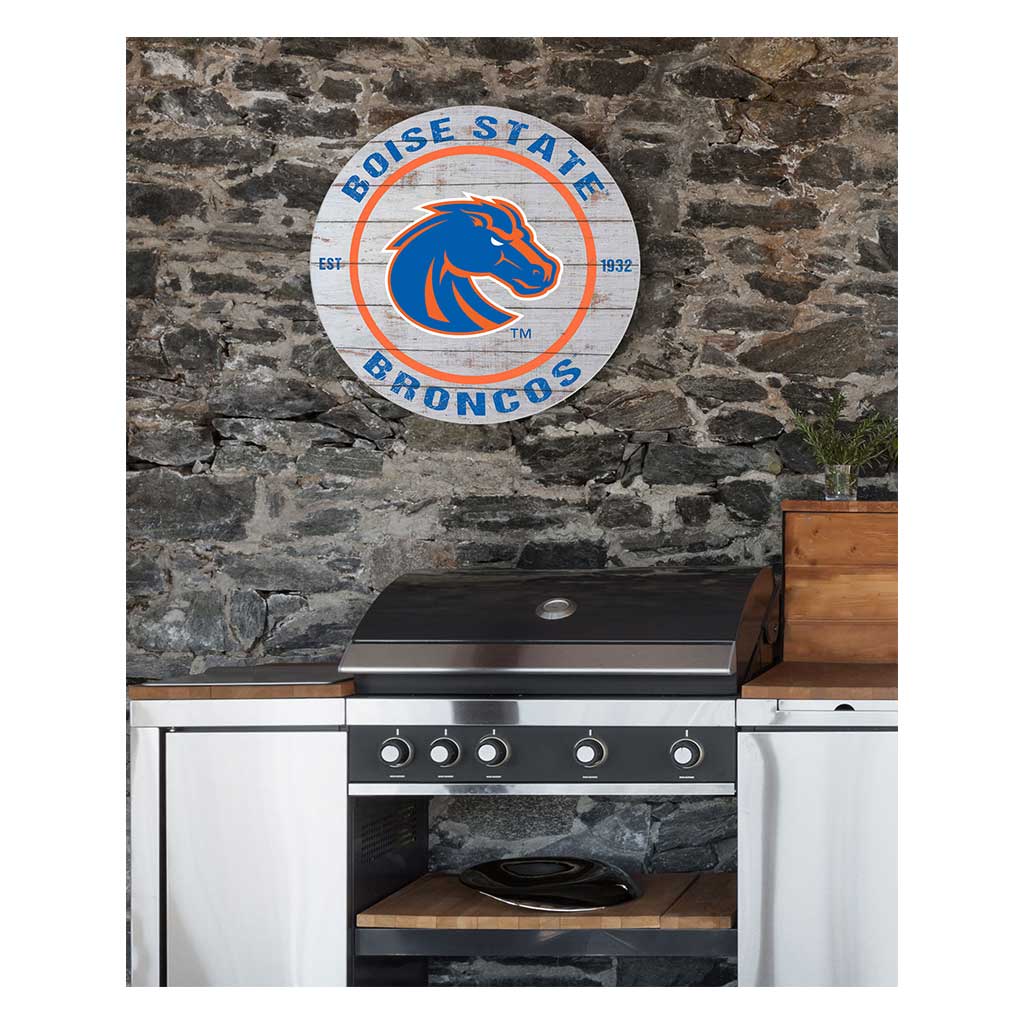 20x20 Indoor Outdoor Weathered Circle Boise State Broncos
