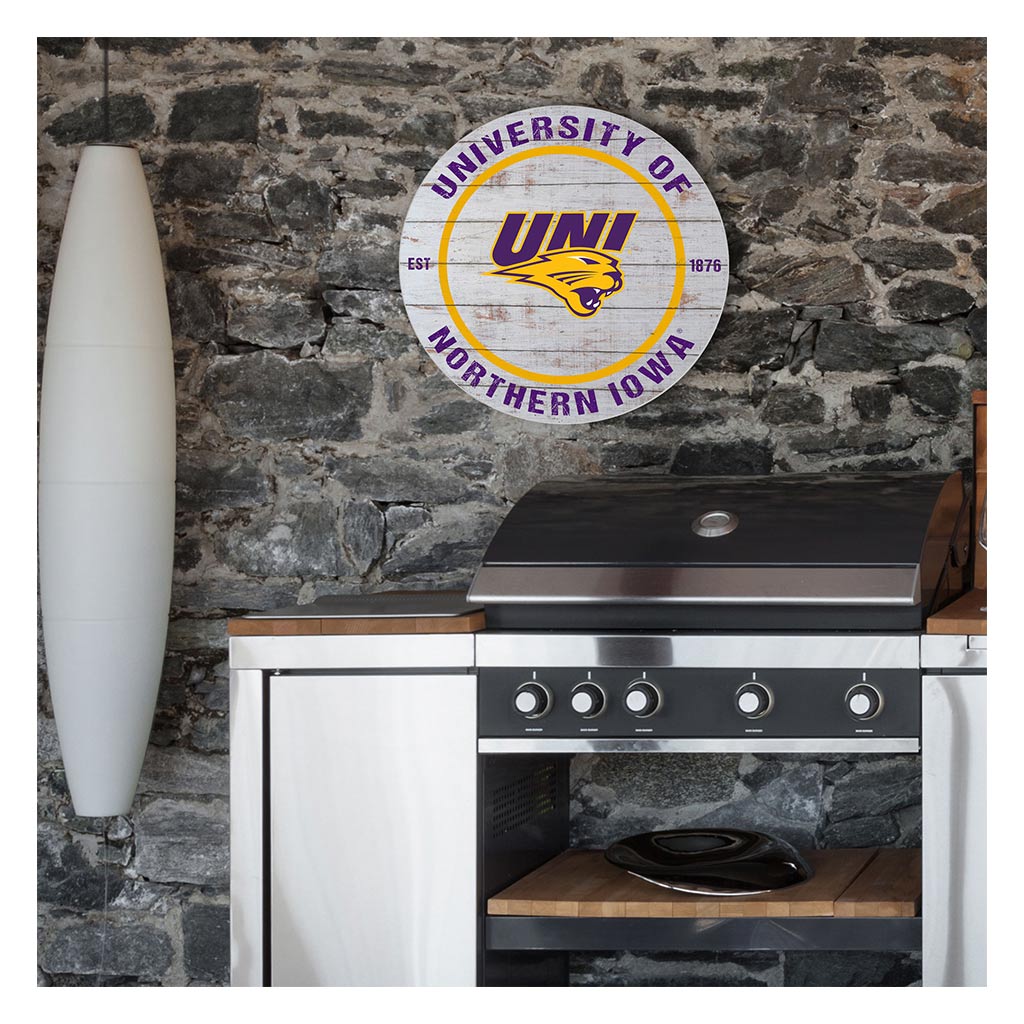 20x20 Indoor Outdoor Weathered Circle Northern Iowa Panthers
