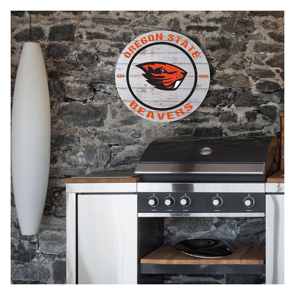 20x20 Indoor Outdoor Weathered Circle Oregon State Beavers