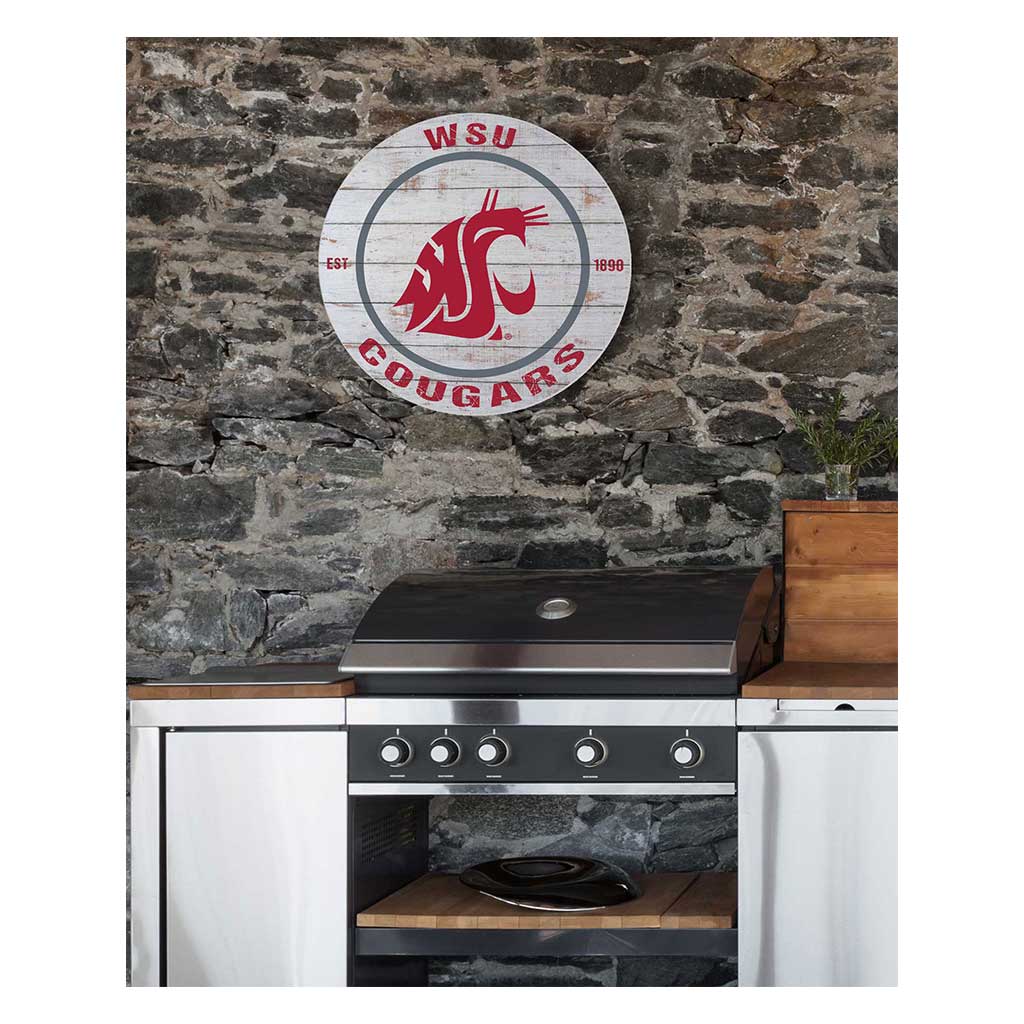 20x20 Indoor Outdoor Weathered Circle Washington State Cougars
