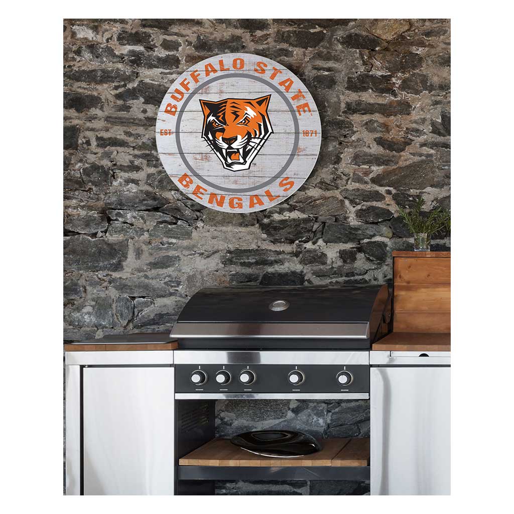 20x20 Indoor Outdoor Weathered Circle Buffalo State College Bengals