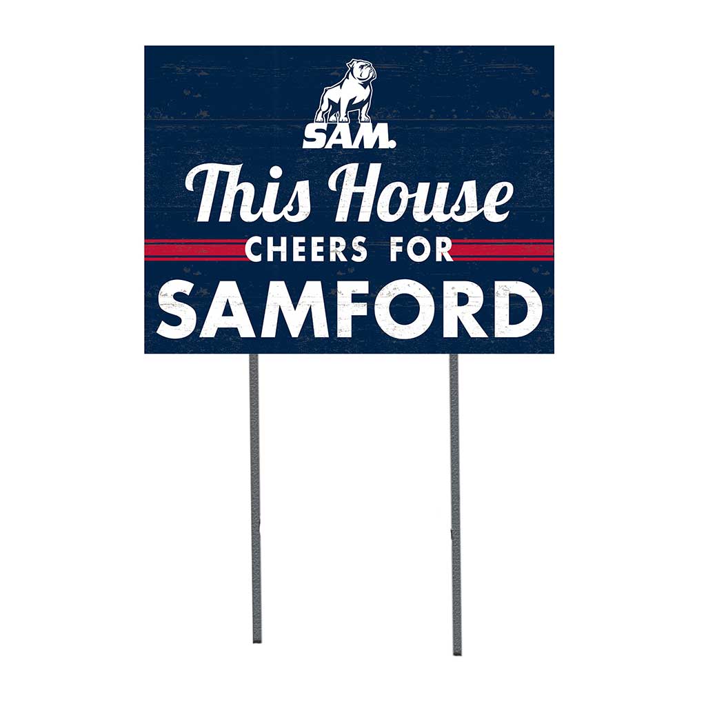 18x24 Lawn Sign This House Cheers Samford Bulldogs
