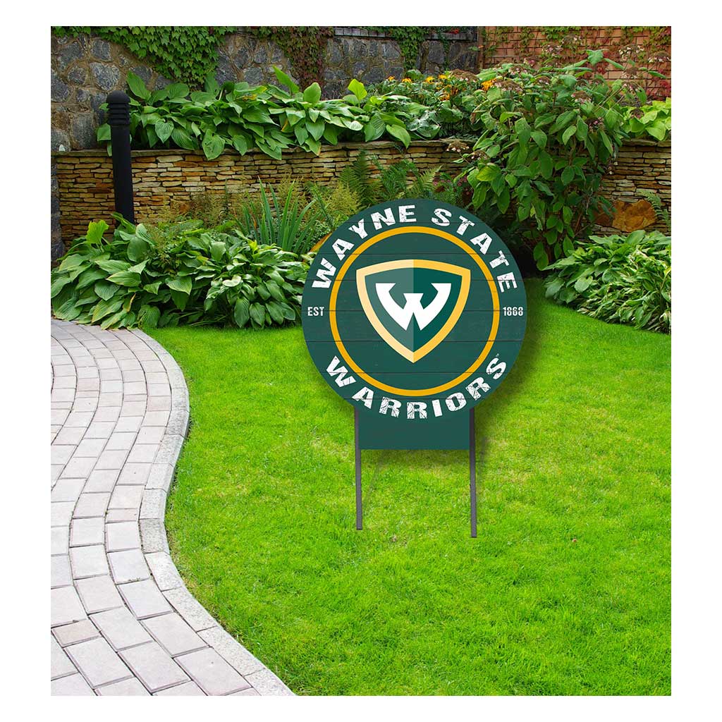 20x20 Circle Color Logo Lawn Sign Wayne State University Warriors