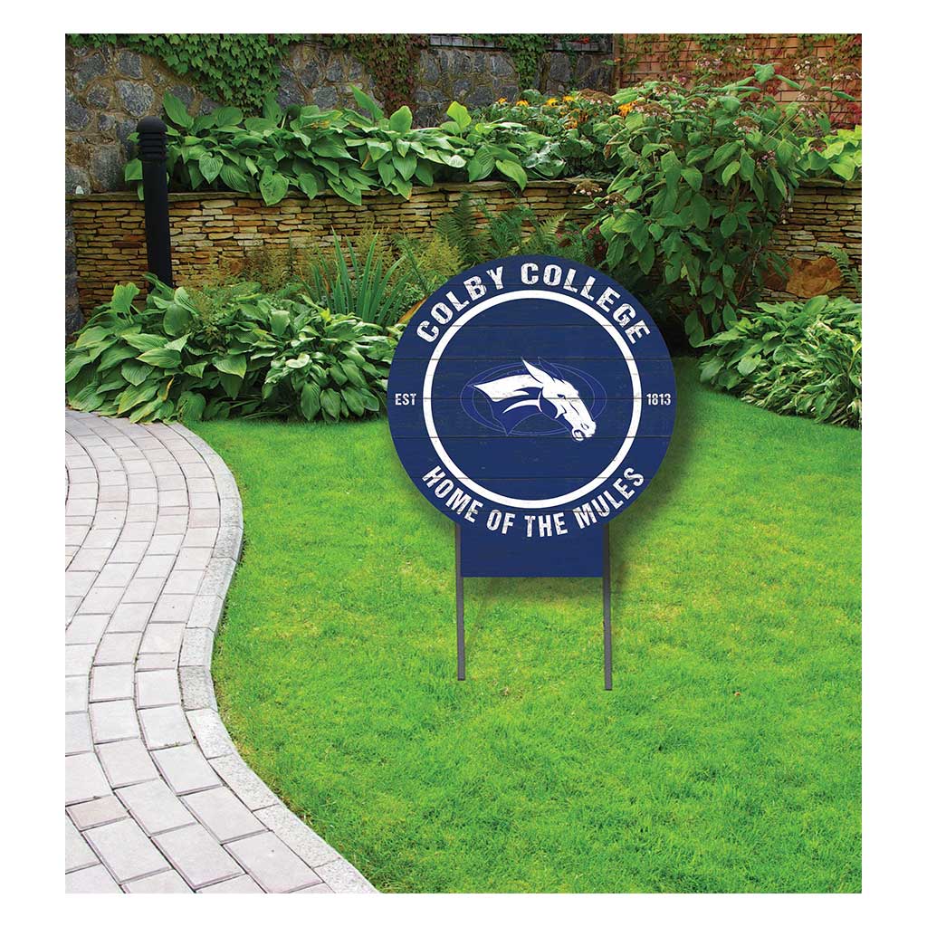 20x20 Circle Color Logo Lawn Sign Colby College White Mules