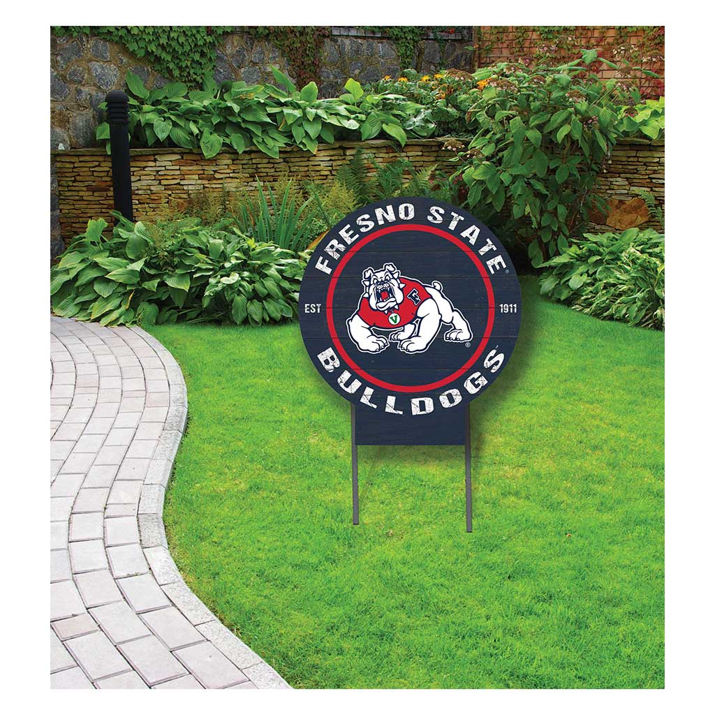 20x20 Circle Color Logo Lawn Sign Fresno State Bulldogs