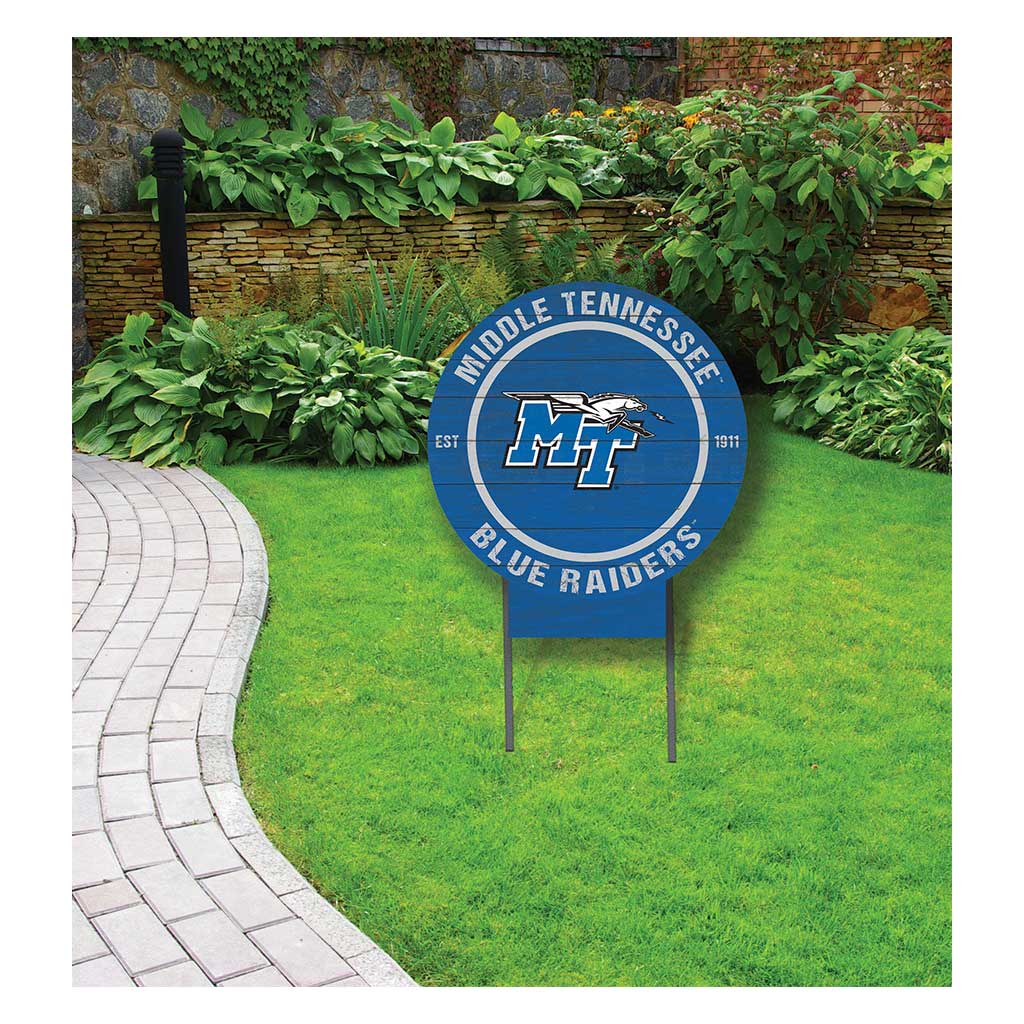 20x20 Circle Color Logo Lawn Sign Middle Tennessee State Blue Raiders