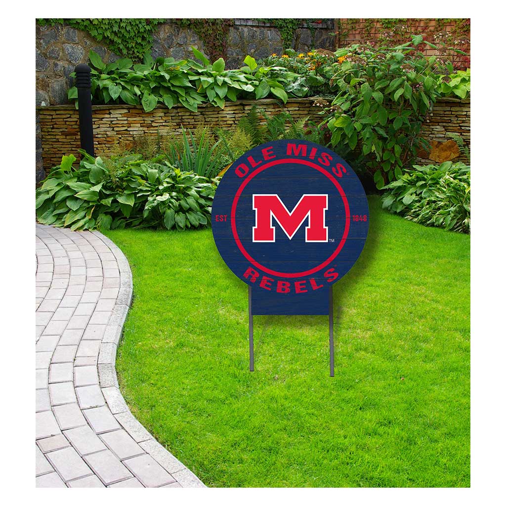 20x20 Circle Color Logo Lawn Sign Mississippi Rebels