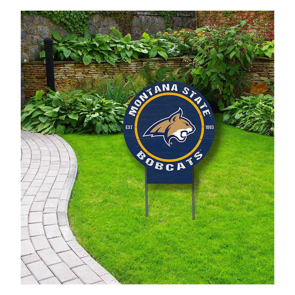 20x20 Circle Color Logo Lawn Sign Montana State Fighting Bobcats