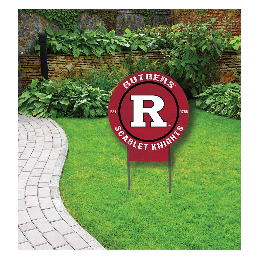 20x20 Circle Color Logo Lawn Sign Rutgers Scarlet Knights