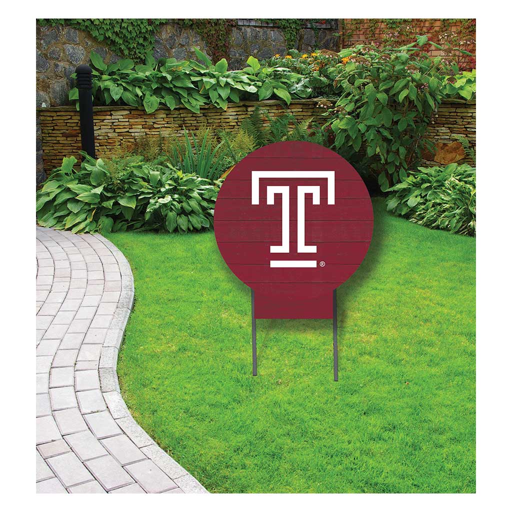 20x20 Circle Color Logo Lawn Sign Temple Owls