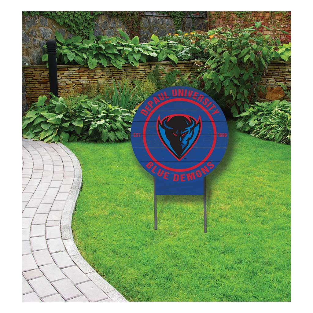 20x20 Circle Color Logo Lawn Sign DePaul Blue Demons