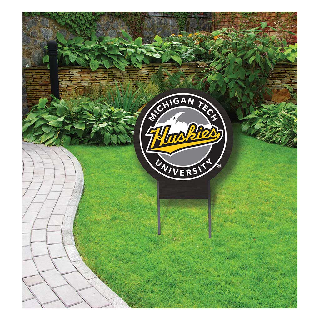 20x20 Circle Color Logo Lawn Sign Michigan Tech University Huskies