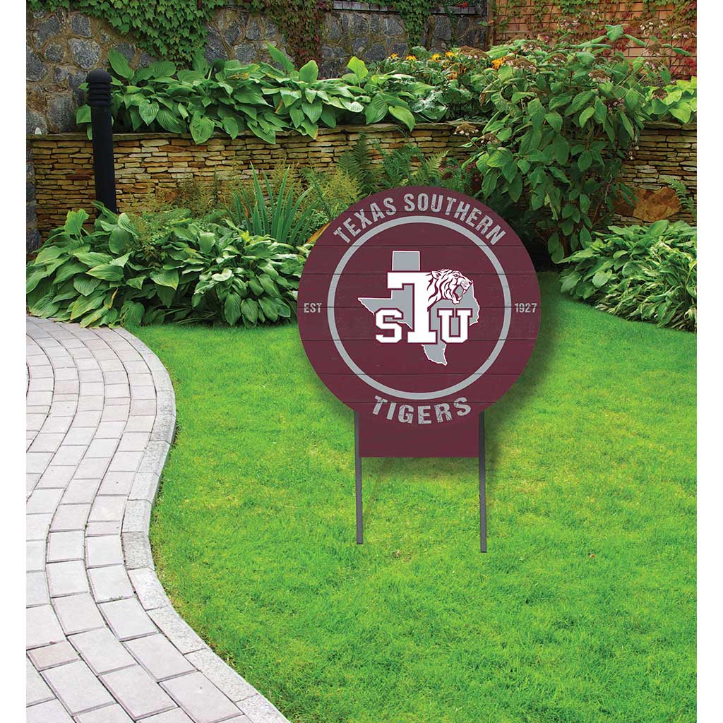 20x20 Circle Color Logo Lawn Sign Texas Southern Tigers