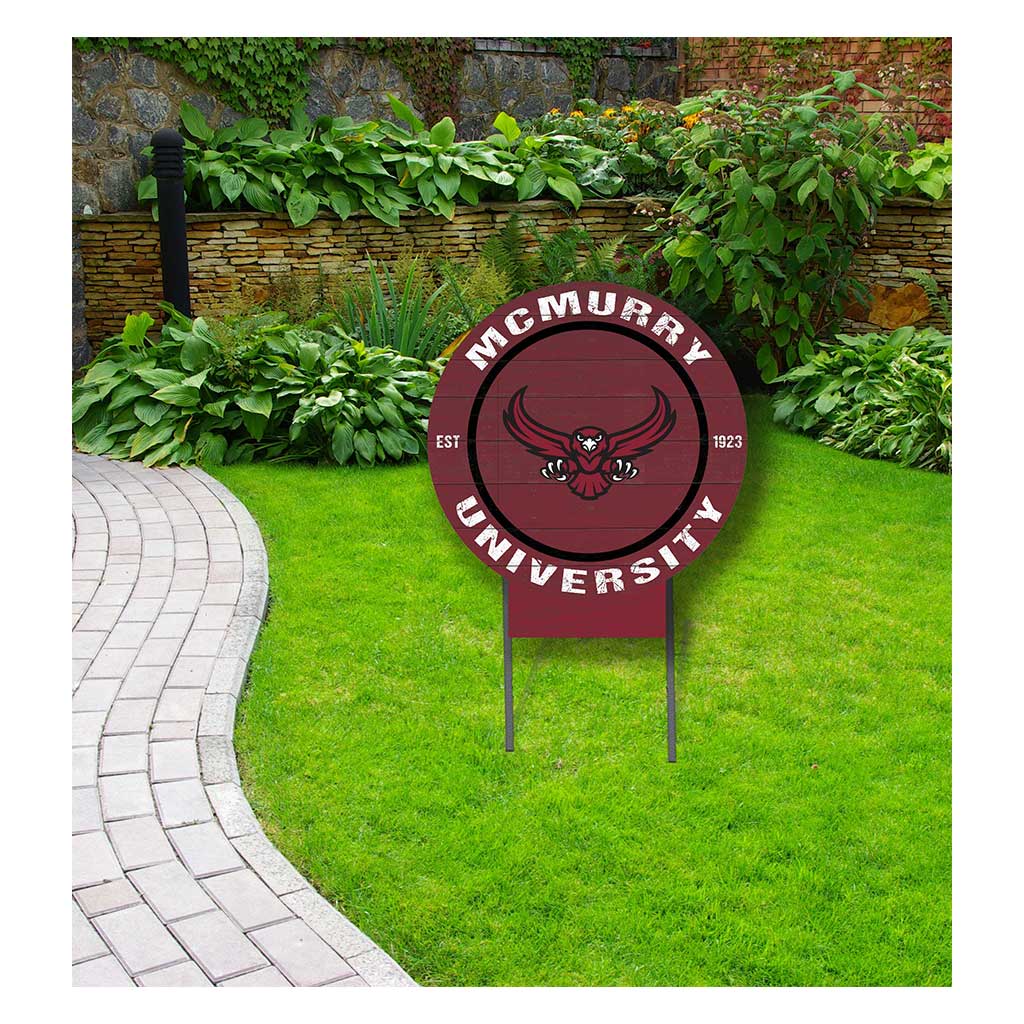 20x20 Circle Color Logo Lawn Sign McMurry University War Hawks