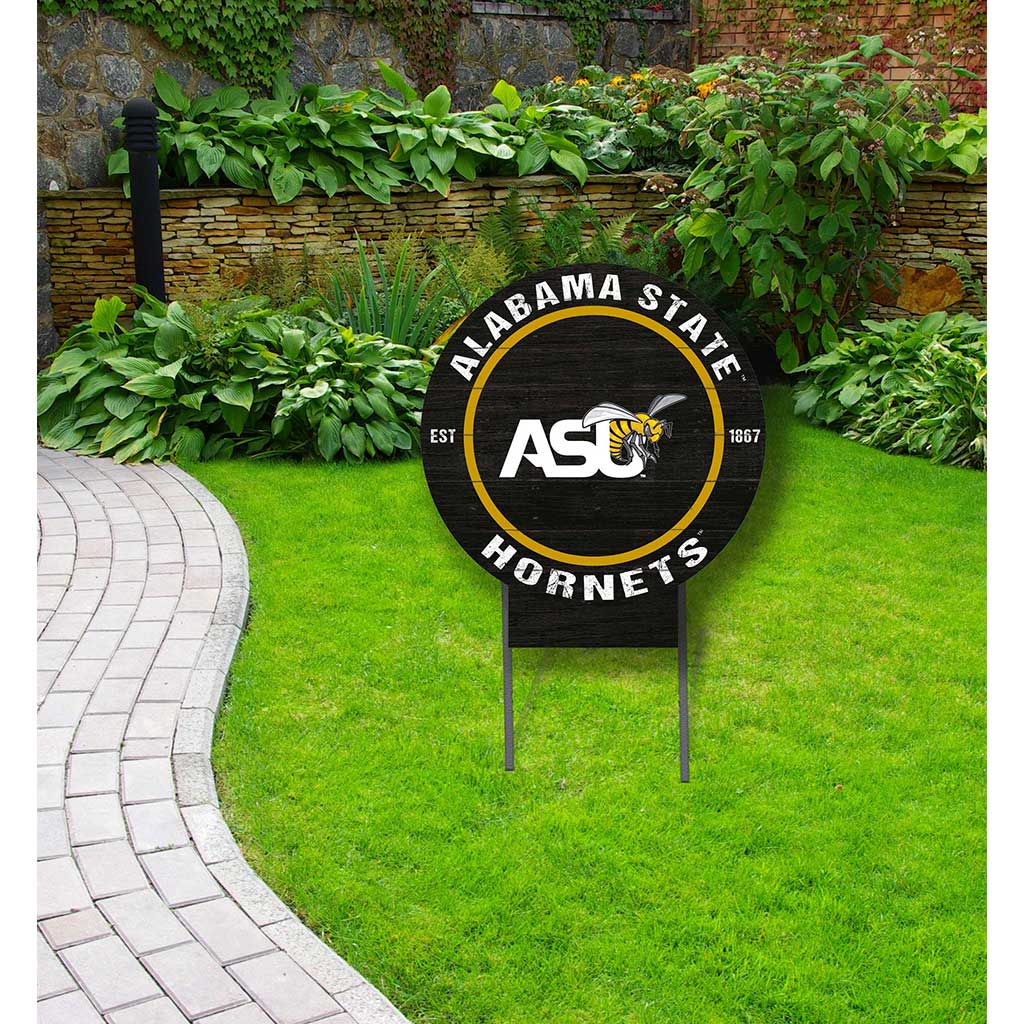 20x20 Circle Color Logo Lawn Sign Alabama State HORNETS