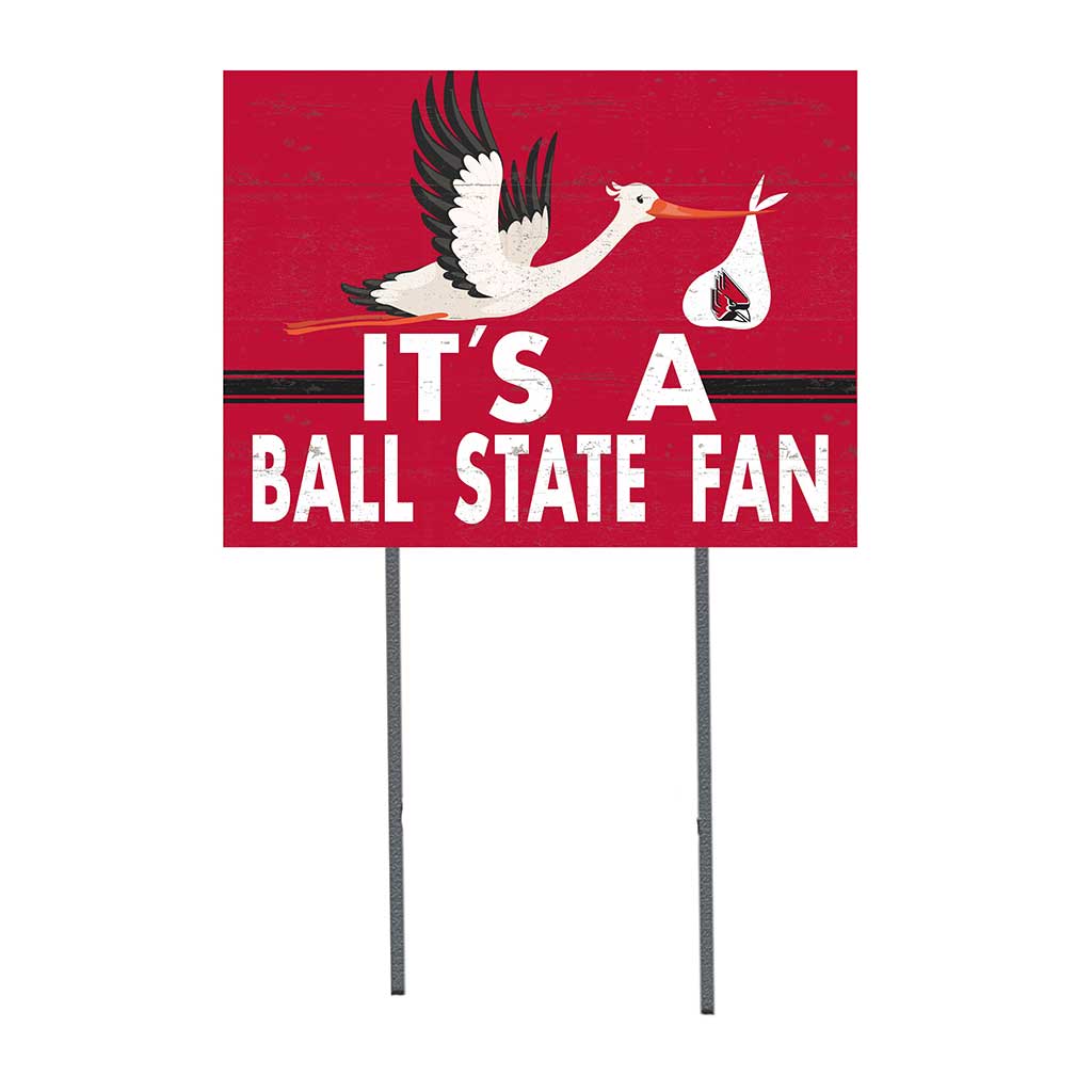 18x24 Lawn Sign Stork Yard Sign It's A Ball State Cardinals