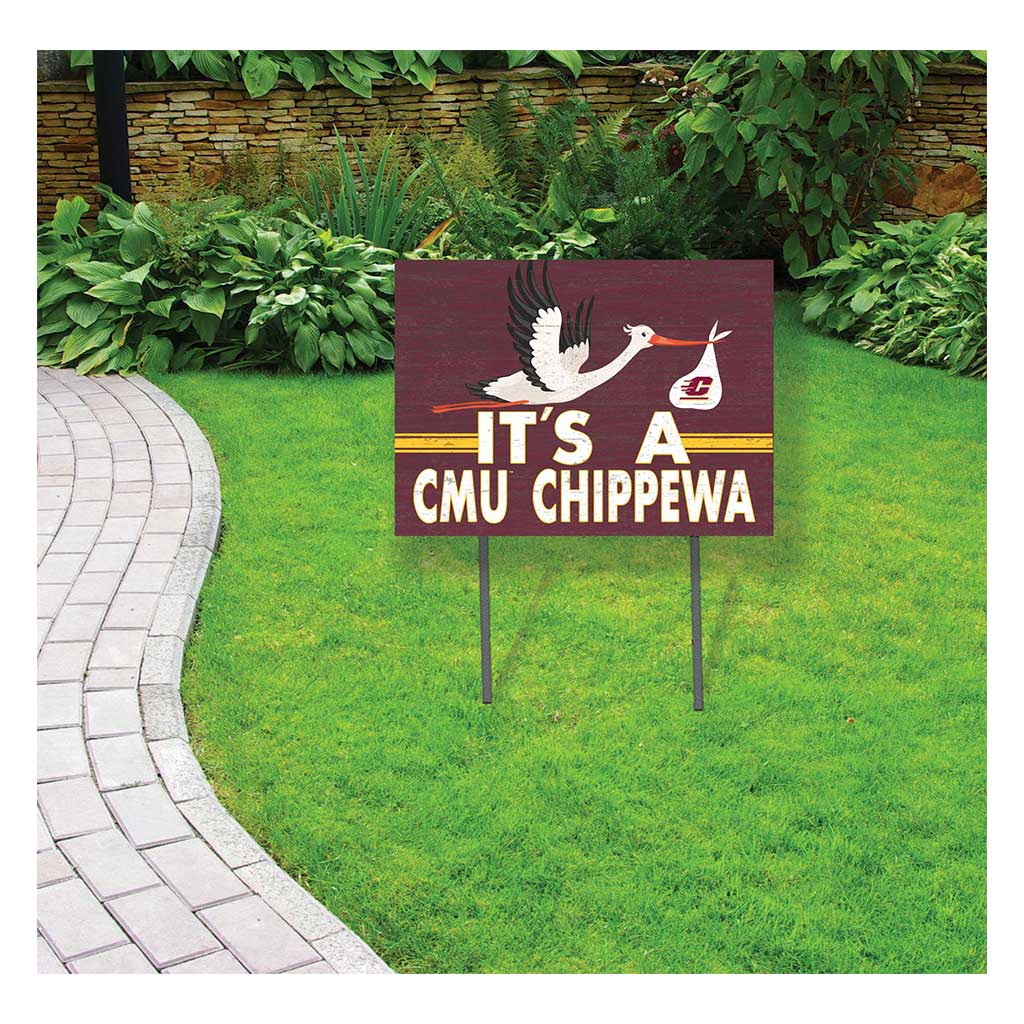 18x24 Lawn Sign Stork Yard Sign It's A Central Michigan Chippewas
