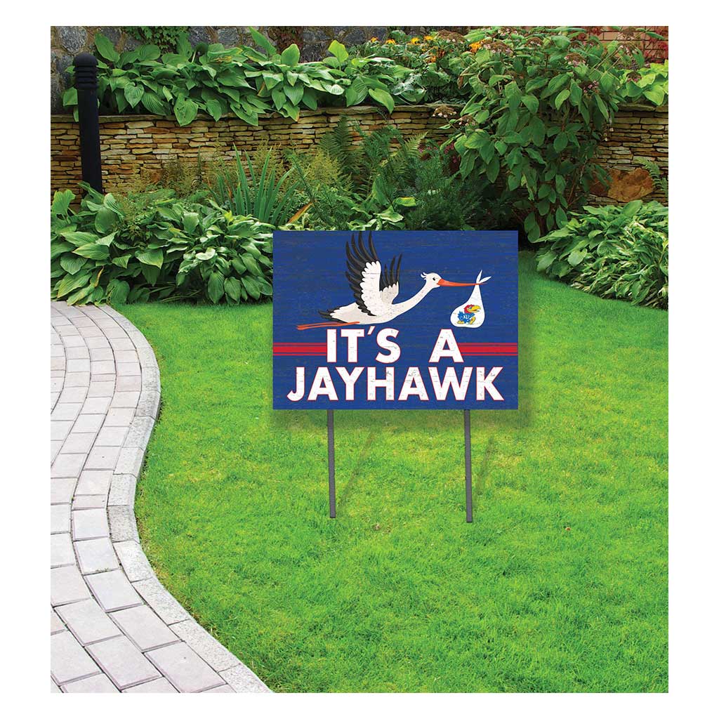 18x24 Lawn Sign Stork Yard Sign It's A Kansas Jayhawks