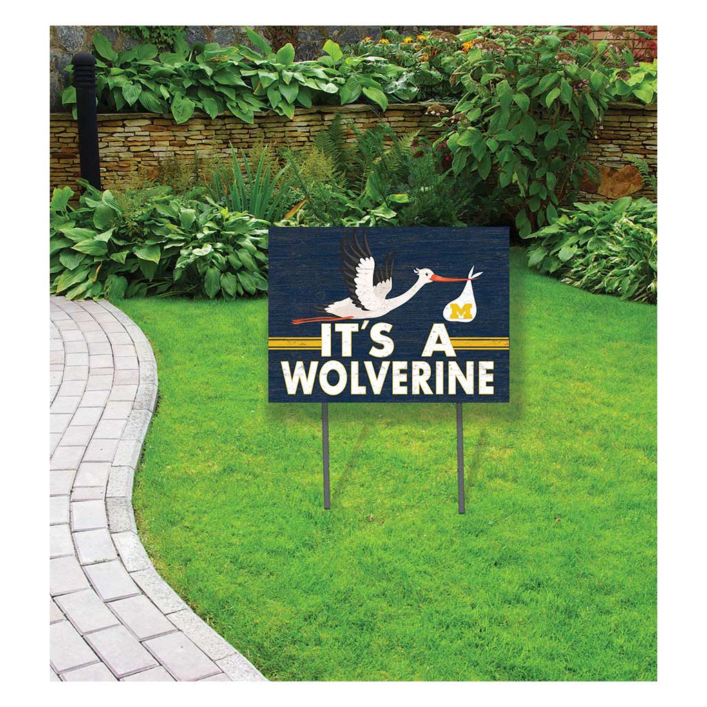 18x24 Lawn Sign Stork Yard Sign It's A Michigan Wolverines