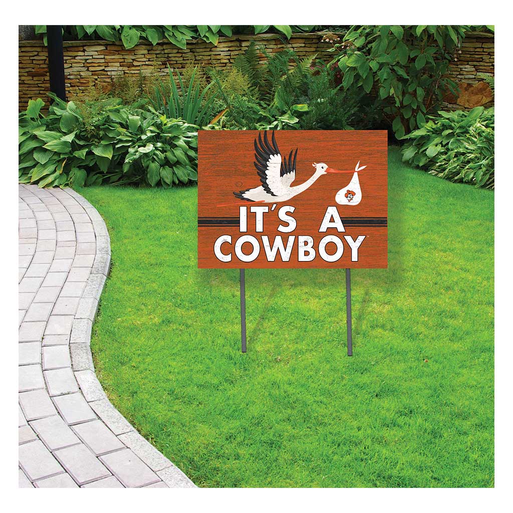 18x24 Lawn Sign Stork Yard Sign It's A Oklahoma State Cowboys