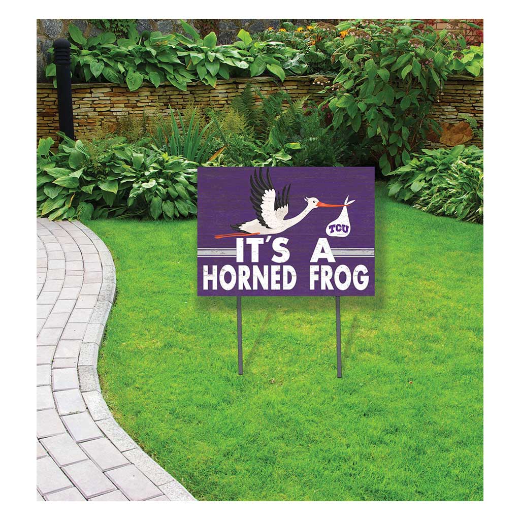 18x24 Lawn Sign Stork Yard Sign It's A Texas Christian Horned Frogs