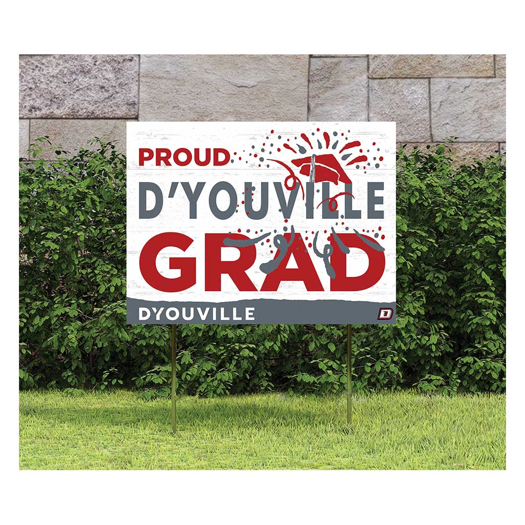 18x24 Lawn Sign Proud Grad With Logo D'Youville College Spartans