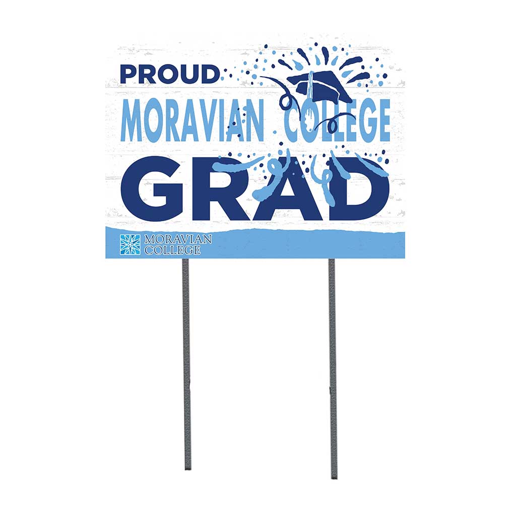 18x24 Lawn Sign Proud Grad With Logo Moravian College Greyhounds