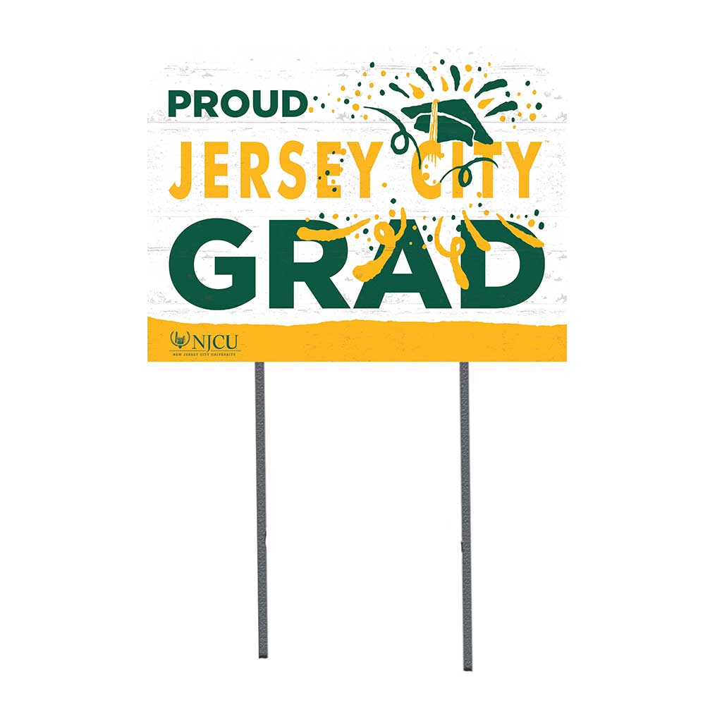 18x24 Lawn Sign Proud Grad With Logo New Jersey City University Gothic Knights